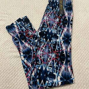 New Mix Abstract Blue and Red Leggings